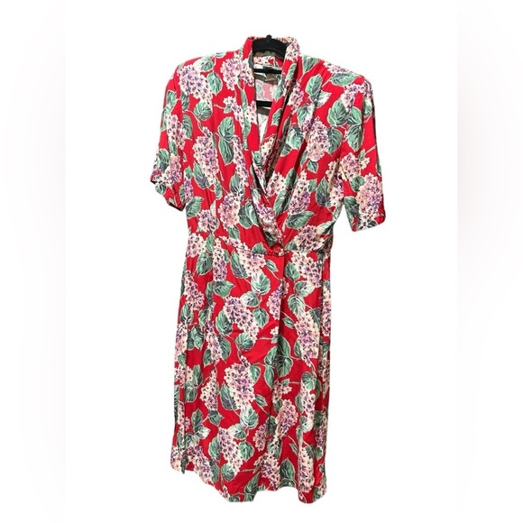 Vintage Dresses & Skirts - Vintage 80s Floral Mini Dress with Removable Shoulder Pads